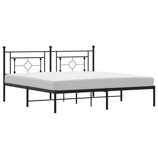vidaXL metalsengestel med hovedgærde sort 183x213 cm