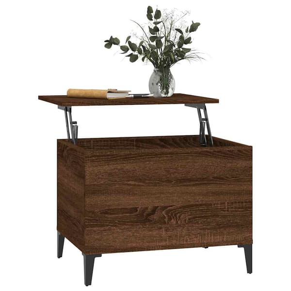 vidaXL sofabord brunt egetræ 60x44,5x45 cm