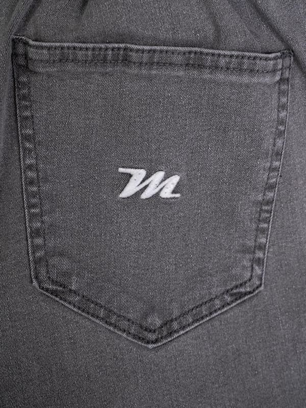 Herrgrå joggingjeans Method Mini M Logotypbroderi XL