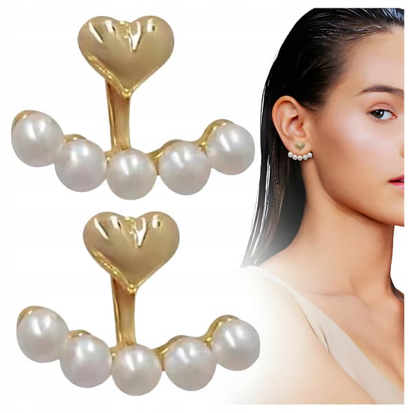 Fläktörhängen med små pärlor, eleganta och trendiga