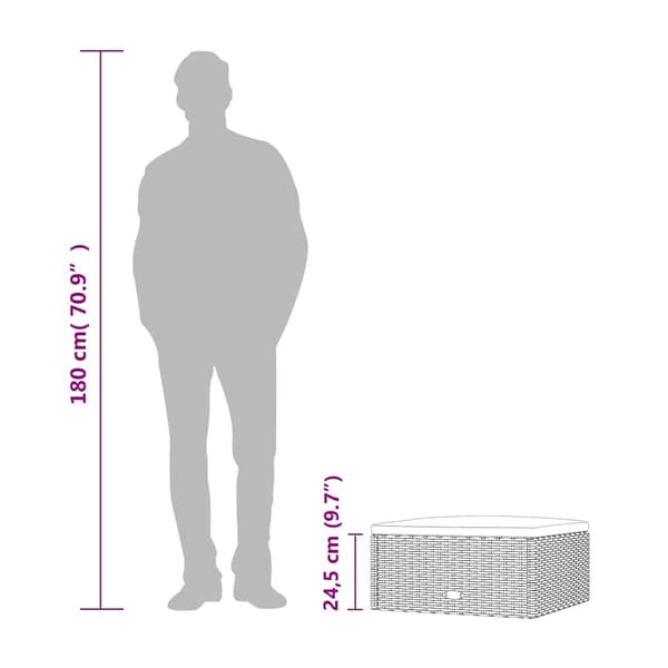 vidaXL Puutarharahi tyynyllä, musta, polyrottinki