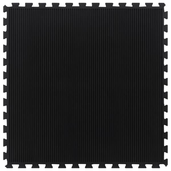 vidaXL gummimåtte, sort, 12 mm, 100x100 cm