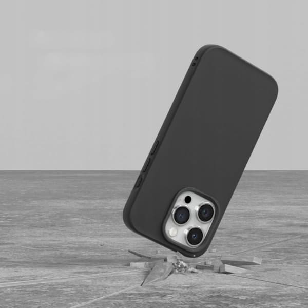 Etui til iPhone 16 6,1" Mat Matte Cover PLECKI Sort Blødt + 9H Glas