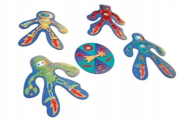 Robotti- ja spin-top-palapeli lapsille