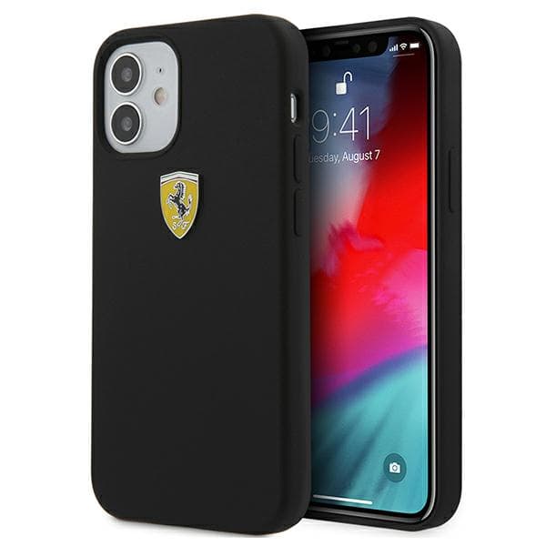 Ferrari On Track Silikone Etui til iPhone 12 mini, Sort