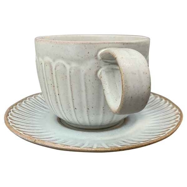 Keramisk kaffekopp med fat