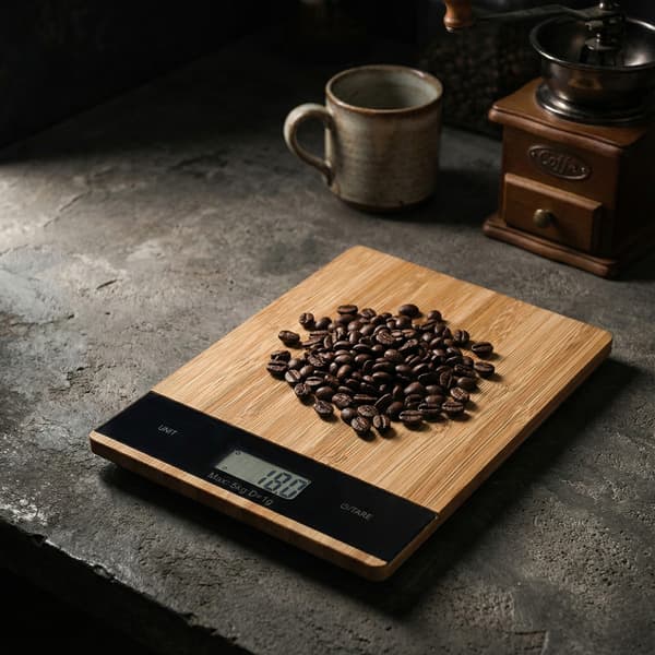 Bambu köksvåg elektronisk precision 5kg 1g trä touch