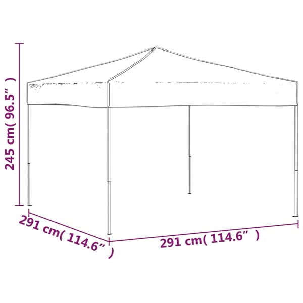 vidaXL foldbart festtelt cremefarvet 3x3 m