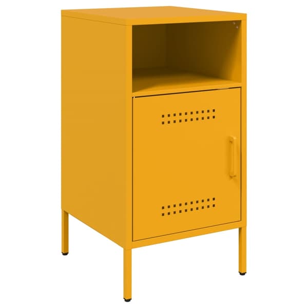 vidaXL Sängbord, set om 2, senapsgrå, 36x39x68 cm, stål
