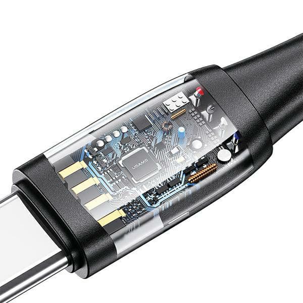 USAMS U85 6-i-1-kabel 2xUSB-C til USB-A til Micro-USB til Lightning 1,2m 100W PD hurtigopladning sort