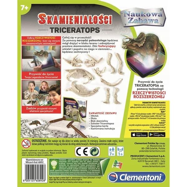 Clementoni Triceratops Fossil Set Fluorescerande 60892
