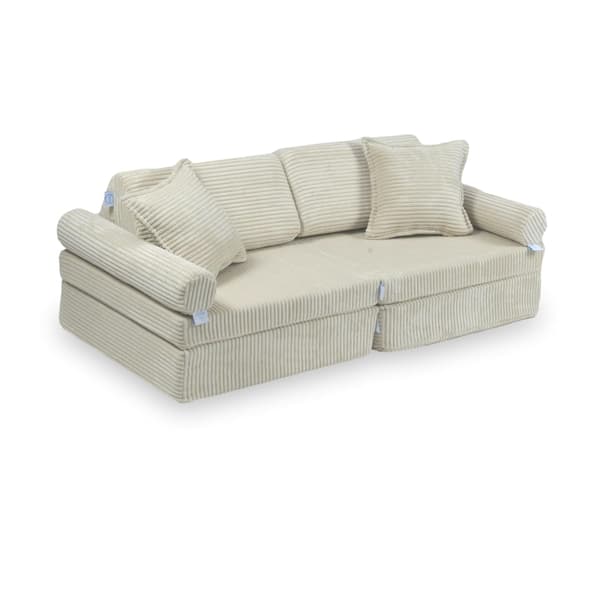 Montessori Comfort Corduroy Beige Mini Leksoffa
