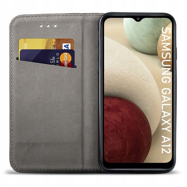 Etui til SAMSUNG GALAXY A12 / M12 SMART MAGNET LUKKET ETUI + 9H GLAS