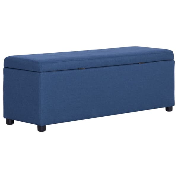 vidaXL opbevaringsbænk 116 cm blå polyester