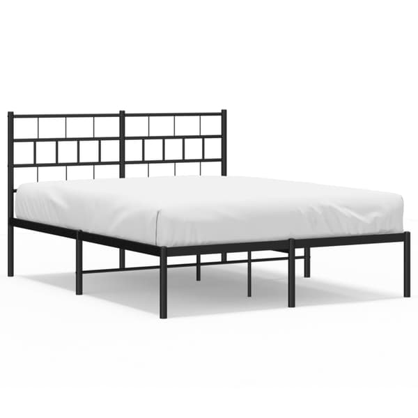 vidaXL metalsengestel med hovedgærde sort 120x200 cm