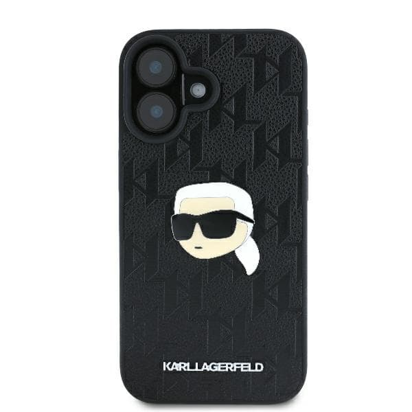 Karl Lagerfeld Monogram Karl Head Pin-cover til iPhone 16, Sort
