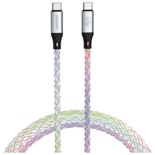 4smarts USB-C til USB-C 60W 1,5m RGB-kabel