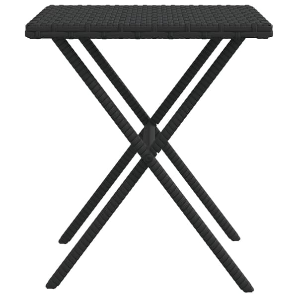 vidaXL liggestole med bord, sæt med 2, sort, polyrattan