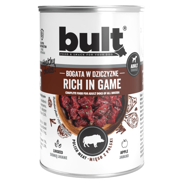 HUNDFODER - VÅTFODER MED BLANDNING AV SMAKER PREMIUM BURK 12x400g | BULT