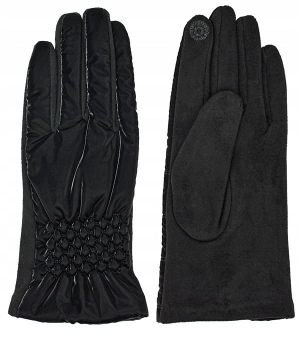 DAMHANDSKAR VINTER ELEGANTA HANDSKAR GLANSANDE svarta 24cm V030D