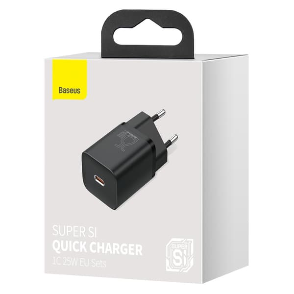 Superhurtig USB-C 25W strømforsyning hurtigoplader - Sort