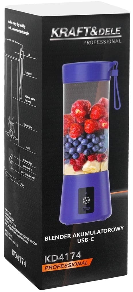 Blender akkumulator USB-C 400ml / 2x3000mAh KD4174