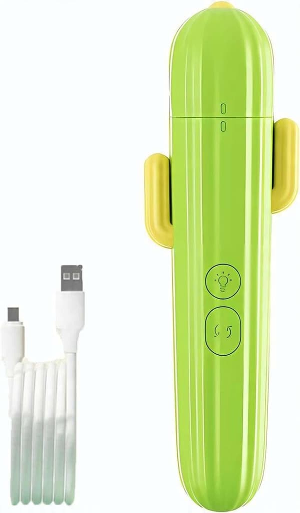 LED-fräsmaskin för hund- och kattklor, tyst, USB, kaktus