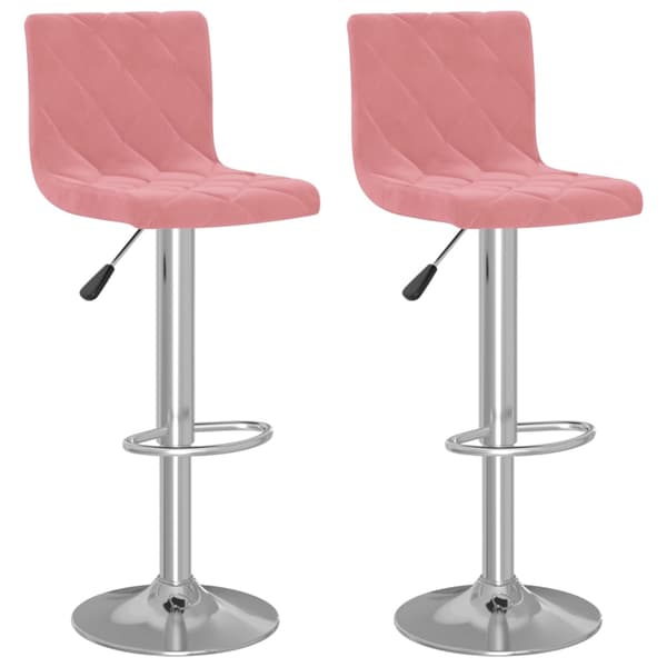 vidaXL Barstolar, set om 2, rosa, klädda i sammet