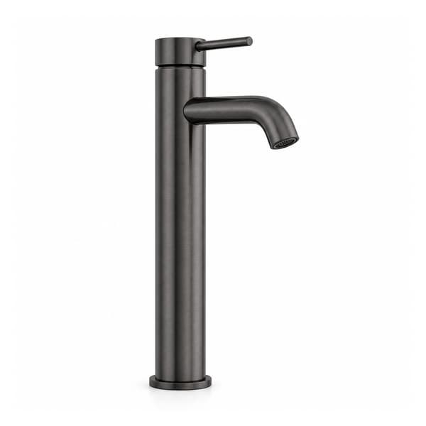 AquaElegance høj håndvaskarmatur, sort, pistolmetal, messing