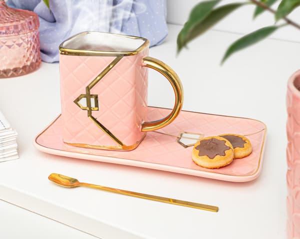BAG krussæt med underkop og ske - PINK