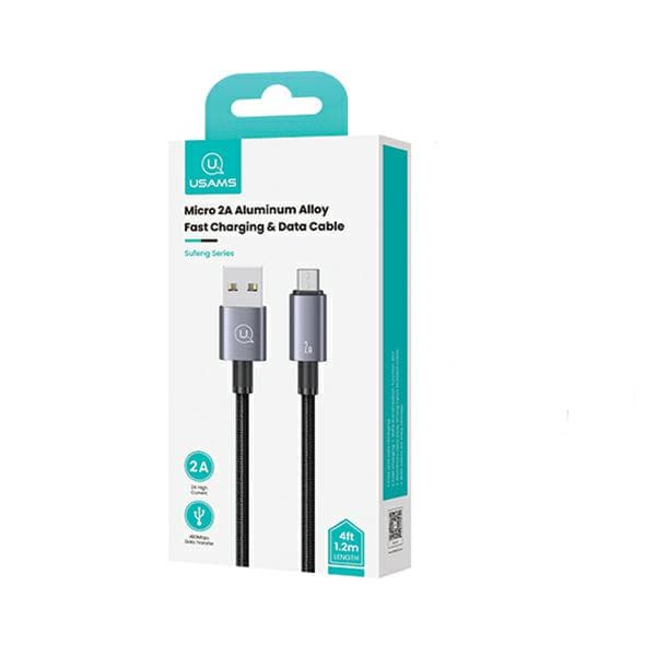 USAMS USB-A til Micro-USB 2A kabel 1,2 m hurtigopladning stål