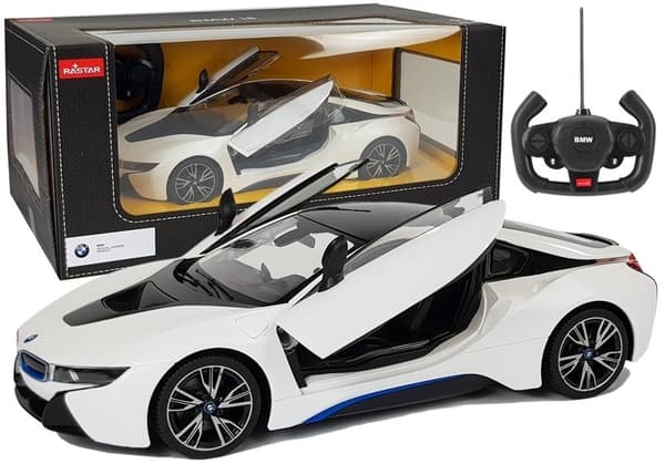 Fjernstyret bil BMW i8 Rastar 1:14 Hvide automatiske døre