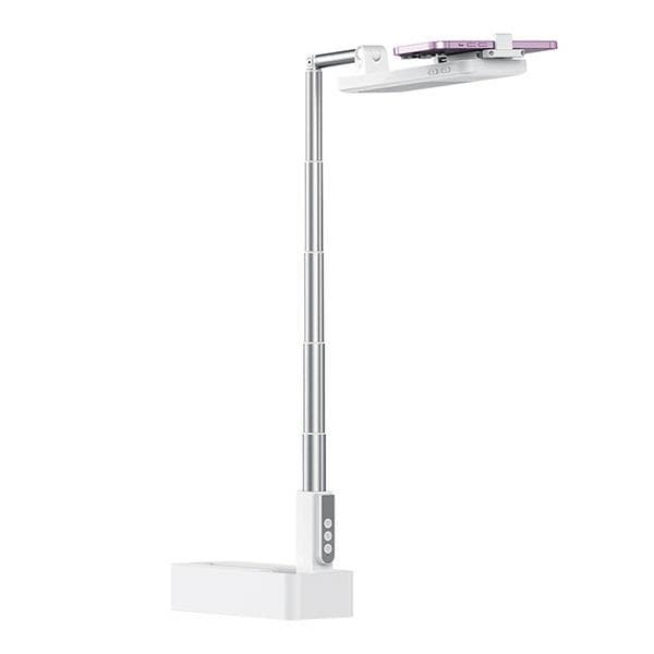 Multifunktionel telefonholder med LED-lampe, hvid