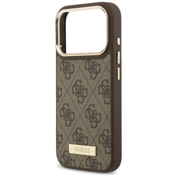 Guess 4G Logo Plate MagSafe-etui til iPhone 17 Pro brunt