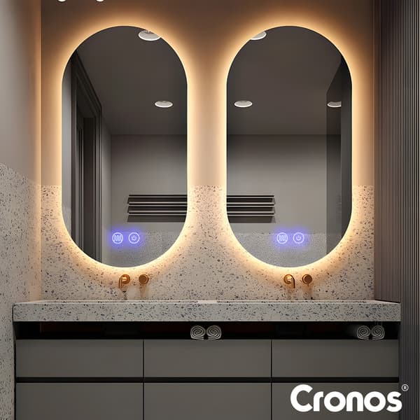Cronos uppvärmd spegel oval 50x80cm