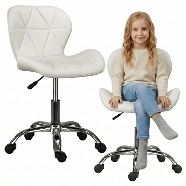 Luca kontorsstol, beige eko-läder