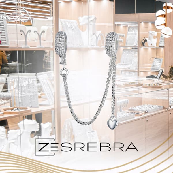 Berlockkedja säkerhet silver 925 silver zirkoner berlocker pr 925