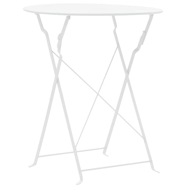 vidaXL 3-delat bistroset, stål, vit