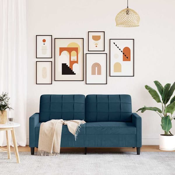 vidaXL 2-sitssoffa blå 140 cm klädd i sammet
