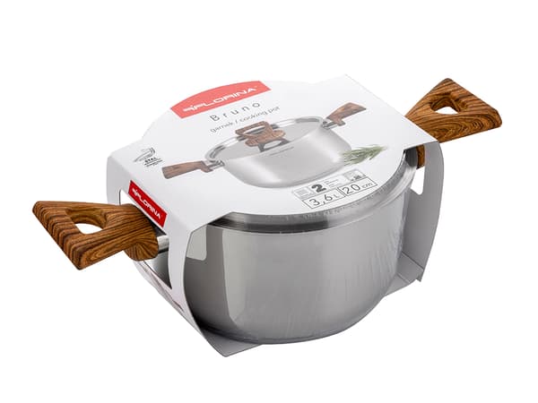 BRUNO GRYDE I RUSTFRIT STÅL 20 CM 3,6L MED P