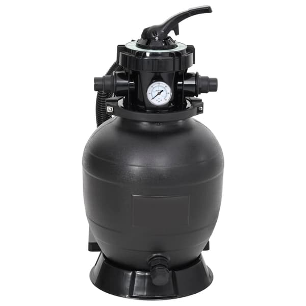 vidaXL sandpoolfilter med 6-vägsventil, svart