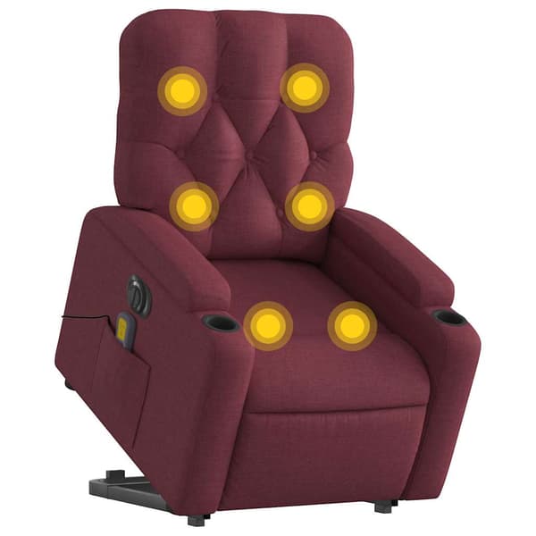 vidaXL Elektrisk lyftbar massagefåtölj röd