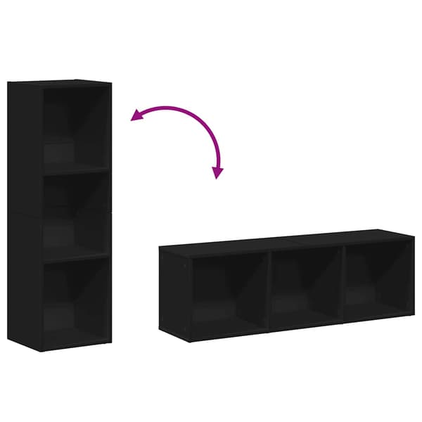 vidaXL reol/TV-bord sort 36x30x114 cm spånplade