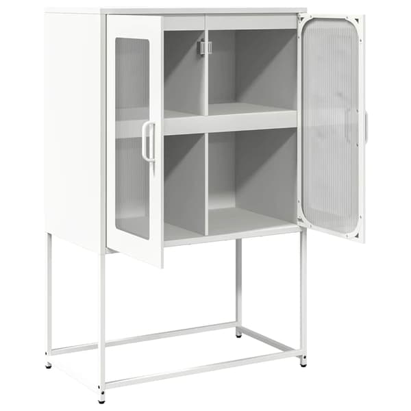 vidaXL kommode hvid 68x39x107 cm stål