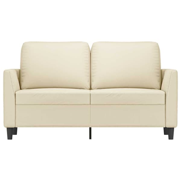 vidaXL 2-sitssoffa krämfärgad 120 cm konstläder