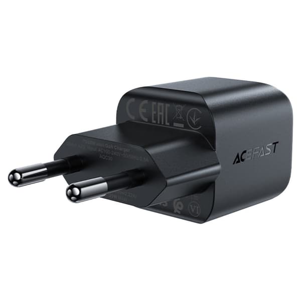 Mini GaN PD 20W USB-C -seinälaturi musta