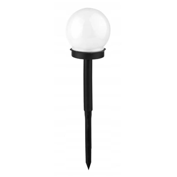 Solcellehavelampe kugle 10 cm hvid - 2 stk.