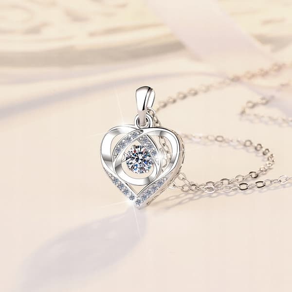 SILVER Halsband Damkedja Hjärthänge Som gåva + SET