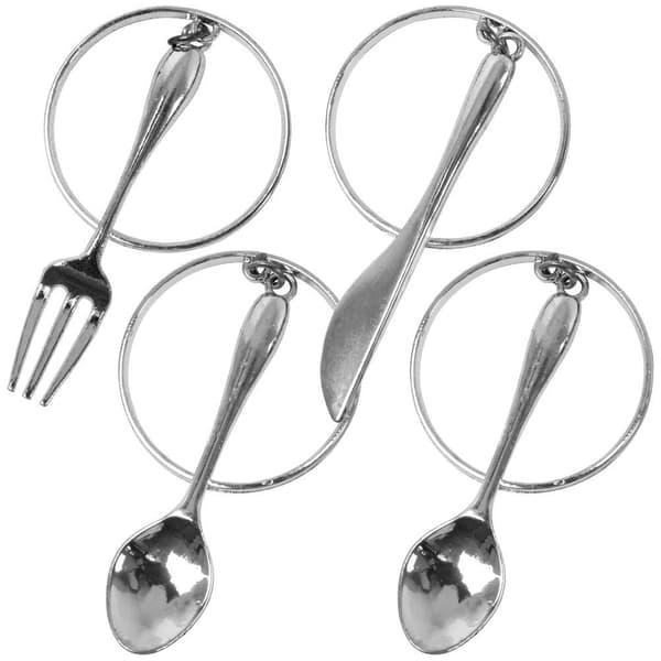 Servettringar metall silver bestick 4 cm 4 st