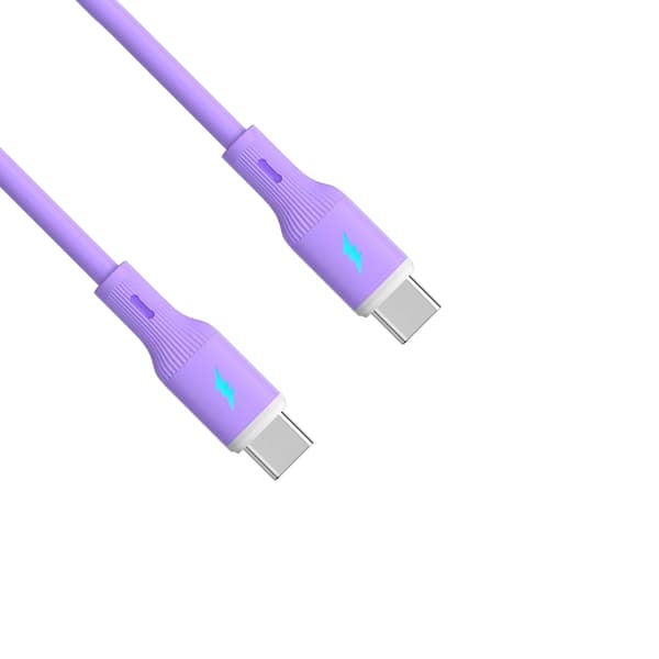 USB typ C / USB typ C-kabel 1m AK-USB-70 60W silikon lila